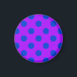 Aimant Pois bleus sur violet<br><div class="desc">Pois bleus sur violet</div>