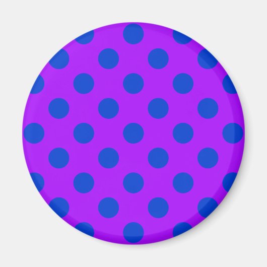 Aimant Pois bleus sur violet (Devant)