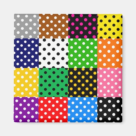 Aimant Pois de surfaces composées multicolores (Devant)