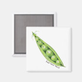 Aimant Pois doux mignons dans une illustration de pois (Recto/Verso)