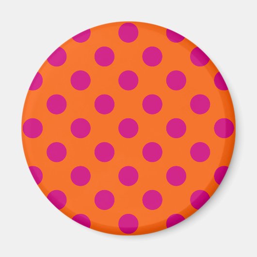 Aimant Pois Fuchsia orange (Devant)