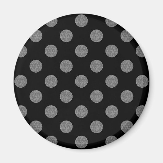 Aimant Pois gris et noir (Devant)