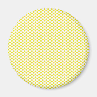 Aimant Pois jaunes sur blanc