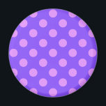 Aimant Pois Lilac sur periwinkle<br><div class="desc">Pois Lilac sur periwinkle</div>