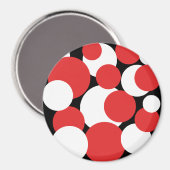 Aimant Pois noirs, blancs et rouges (Recto/Verso)