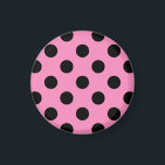 Aimant Pois noirs en rose<br><div class="desc">Pois noirs en rose</div>