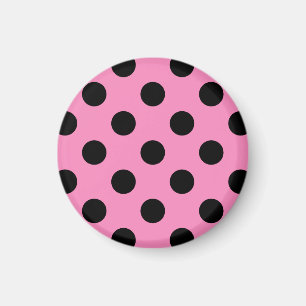 Aimant Pois noirs en rose