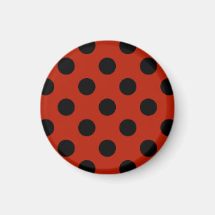 Aimant Pois noirs en rouge