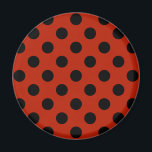 Aimant Pois noirs en rouge<br><div class="desc">Pois noirs en rouge</div>