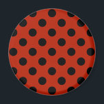 Aimant Pois noirs en rouge<br><div class="desc">Pois noirs en rouge</div>