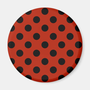 Aimant Pois noirs en rouge