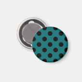 Aimant Pois noirs en turquoise (Recto/Verso)