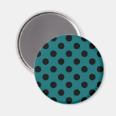 Aimant Pois noirs en turquoise (Recto/Verso)