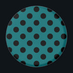 Aimant Pois noirs en turquoise<br><div class="desc">Pois noirs en turquoise</div>