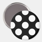 Aimant Pois noirs et blancs, Motif Polka (Recto/Verso)