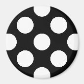 Aimant Pois noirs et blancs, Motif Polka (Devant)