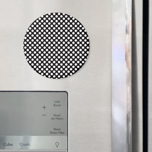 Aimant Pois noirs et blancs, Motif Polka (In situ (réfrigérateur))