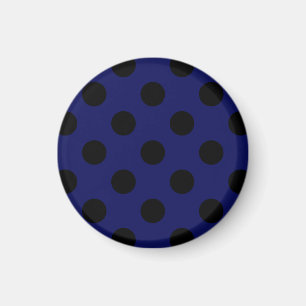 Aimant Pois noirs sur bleu marine