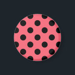 Aimant Pois noirs sur corail<br><div class="desc">Pois noirs sur corail</div>