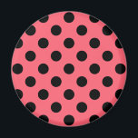Aimant Pois noirs sur corail<br><div class="desc">Pois noirs sur corail</div>