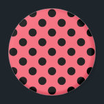 Aimant Pois noirs sur corail<br><div class="desc">Pois noirs sur corail</div>