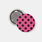 Aimant Pois noirs sur fuchsia (Recto/Verso)