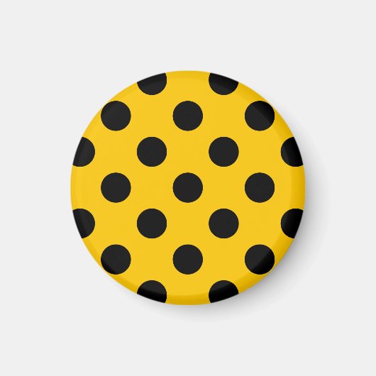 Aimant Pois noirs sur jaune (Devant)