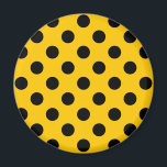 Aimant Pois noirs sur jaune<br><div class="desc">Pois noirs sur jaune</div>