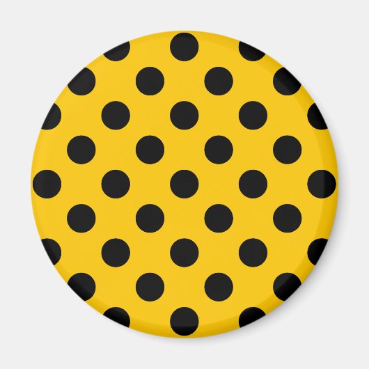 Aimant Pois noirs sur jaune (Devant)
