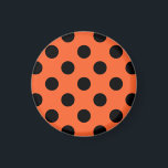 Aimant Pois noirs sur orange<br><div class="desc">Pois noirs sur orange</div>