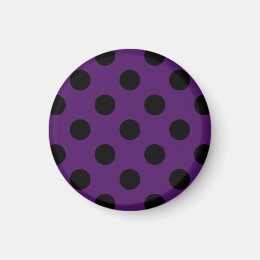 Aimant Pois noirs sur prune violette (Devant)