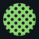 Aimant Pois noirs sur vert citron<br><div class="desc">Pois noirs sur vert citron</div>