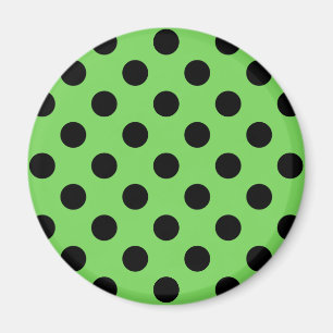 Aimant Pois noirs sur vert citron