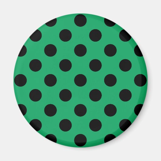 Aimant Pois noirs sur vert frais (Devant)