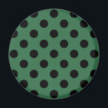 Aimant Pois noirs sur vert kelly<br><div class="desc">Pois noirs sur vert kelly</div>