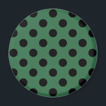 Aimant Pois noirs sur vert kelly<br><div class="desc">Pois noirs sur vert kelly</div>