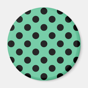 Aimant Pois noirs sur vert menthe