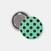 Aimant Pois noirs sur vert menthe (Recto/Verso)