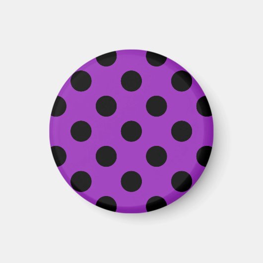 Aimant Pois noirs sur violet (Devant)