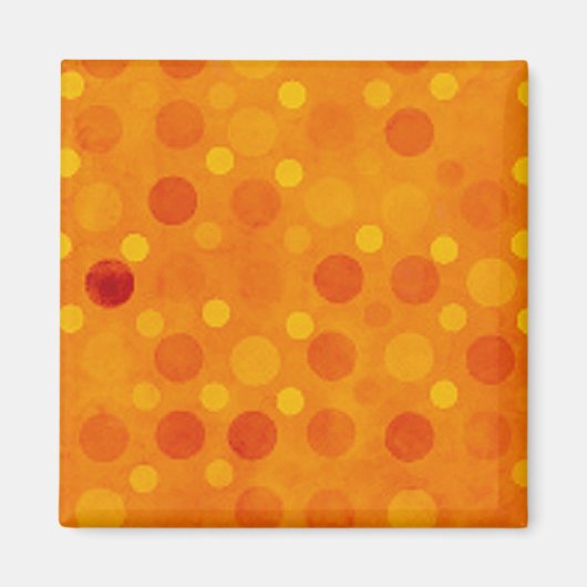 Aimant Pois oranges et jaunes (Devant)