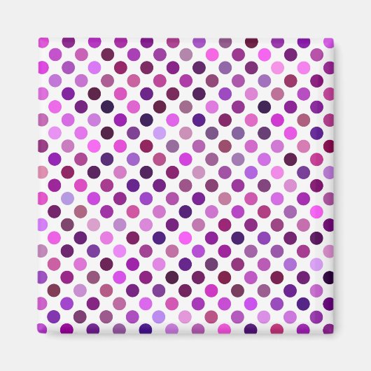 Aimant Pois roses et violets (Devant)