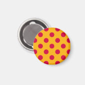 Aimant Pois rouges sur jaune (Recto/Verso)