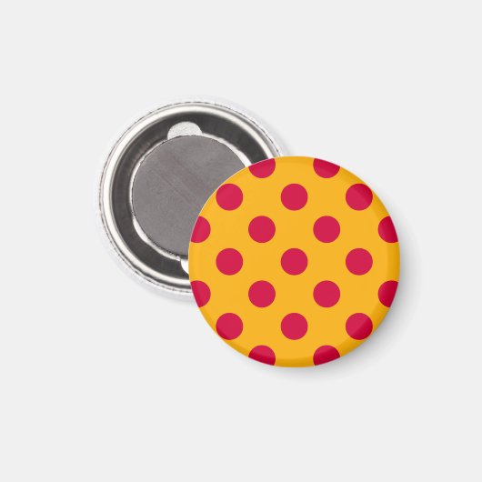 Aimant Pois rouges sur jaune (Recto/Verso)