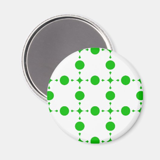 Aimant Pois verts, Motif à points Polka, points, pointill (Recto/Verso)