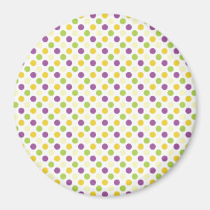 Aimant Pois violet, vert et jaune