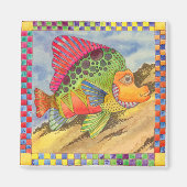 Aimant Poisson à À damiers frontière #1 (Devant)