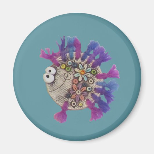 Aimant - Poisson à fil pourpre - Bébé (Devant)