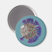 Aimant - Poisson à fil pourpre - Mama (Recto/Verso)