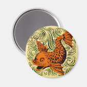 Aimant Poisson Antique Carrelage Ancien art (Recto/Verso)