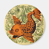 Aimant Poisson Antique Carrelage Ancien art (Devant)